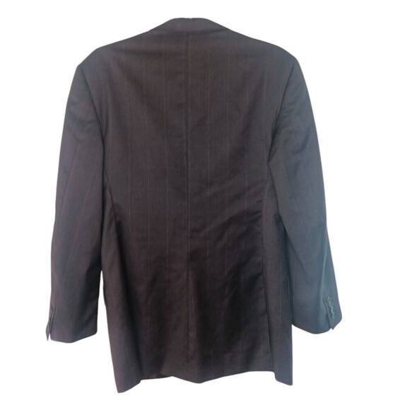 Enrico Isaia Blazer 50R Brown Pinstripe Wool Sport Coat Italy Hand Tailored - Picture 3 of 14